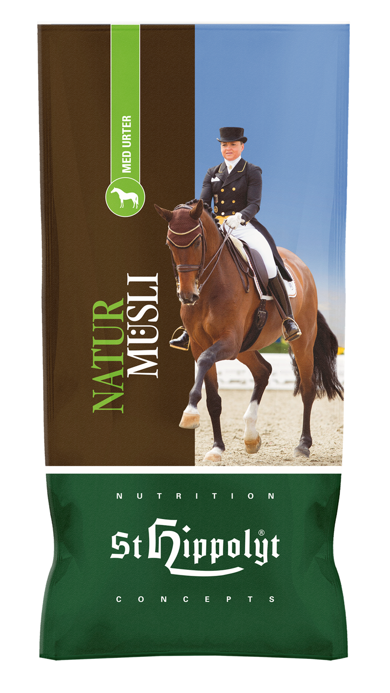 St Hippolyt NaturMüsli (med örter) foder för häst (ändrad storlek från 20 till 15 kg)