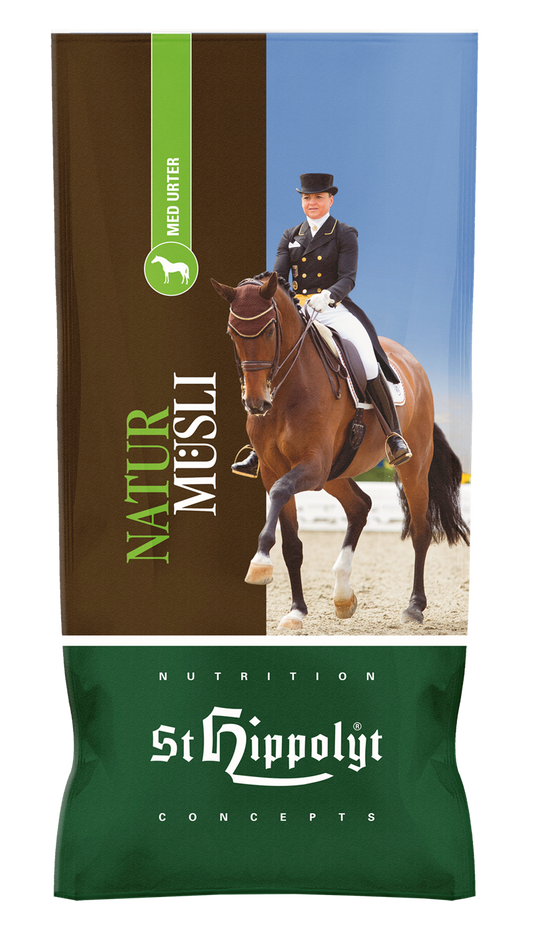 St Hippolyt NaturMüsli (med örter) foder för häst (ändrad storlek från 20 till 15 kg)